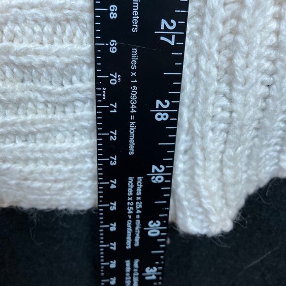 Old Navy Womens Sweater Cream Aztec Open Front Knit Short Sleeve Wool Blend S - Picture 9 of 12